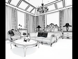 deluxe master bedroom design 149 3D Model