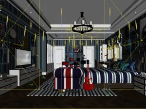 deluxe master bedroom design 150 3D Model