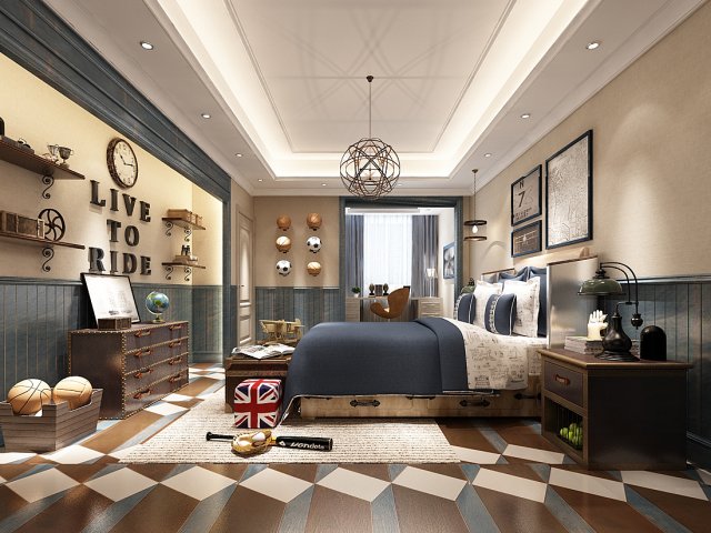 deluxe master bedroom design 151 3D Model .c4d .max .obj .3ds .fbx .stl .blend 