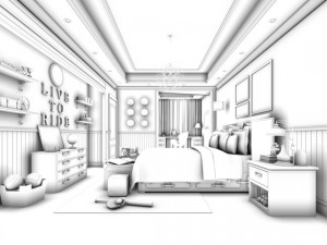deluxe master bedroom design 151 3D Model
