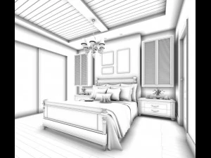 deluxe master bedroom design 153 3D Model