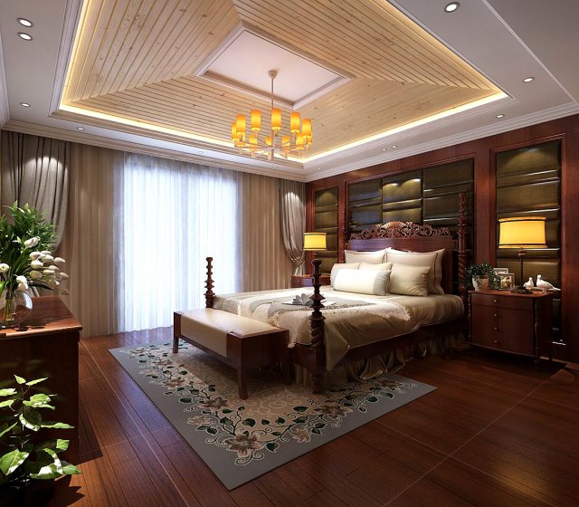 deluxe master bedroom design 154 3D Model .c4d .max .obj .3ds .fbx .stl .blend 