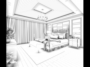 deluxe master bedroom design 154 3D Model