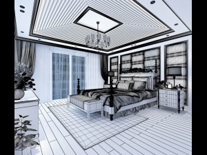 deluxe master bedroom design 154 3D Model