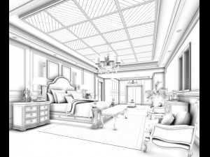 deluxe master bedroom design 156 3D Model