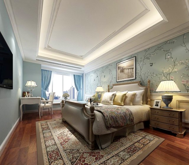 deluxe master bedroom design 157 Model 3D .c4d .max .obj .3ds .fbx .stl .blend