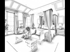 deluxe master bedroom design 158 3D Modell