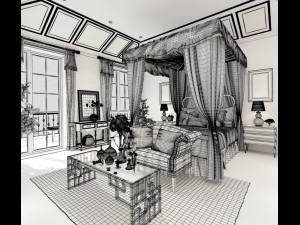 deluxe master bedroom design 158 3D Modell