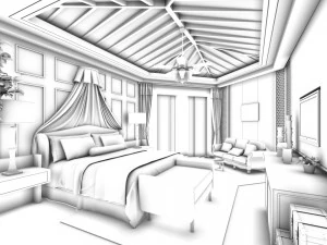 deluxe master bedroom design 159 3D Model