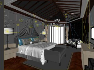 deluxe master bedroom design 159 3D Model