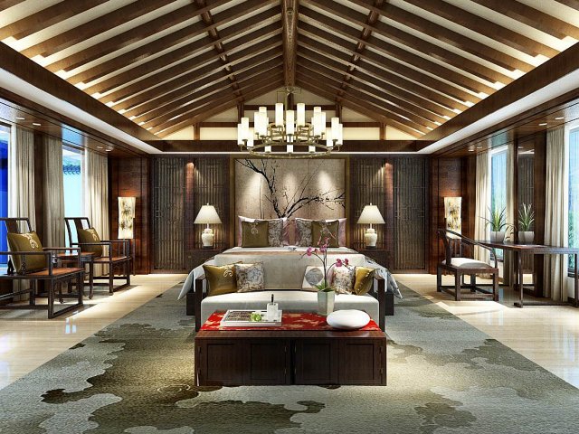 deluxe master bedroom design 162 Modelo 3D .c4d .max .obj .3ds .fbx .stl .blend