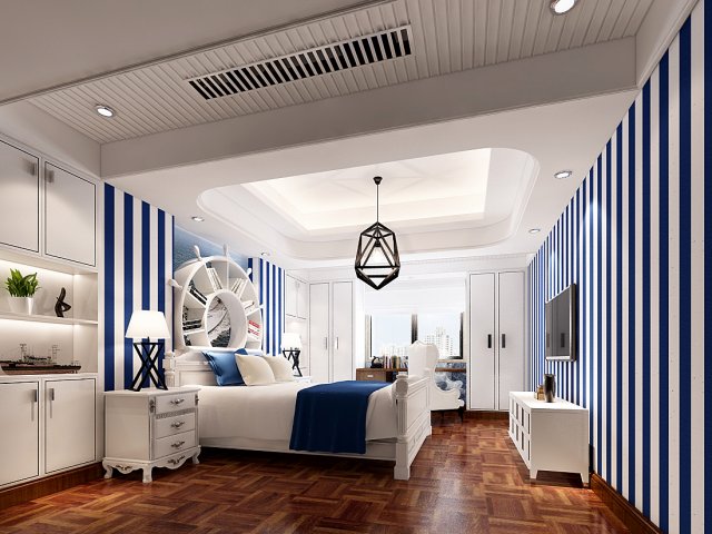 deluxe master bedroom design 164 Modelo 3D .c4d .max .obj .3ds .fbx .stl .blend 