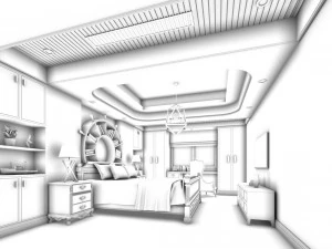 deluxe master bedroom design 164 3D Model