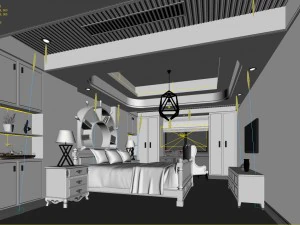 deluxe master bedroom design 164 3D Model