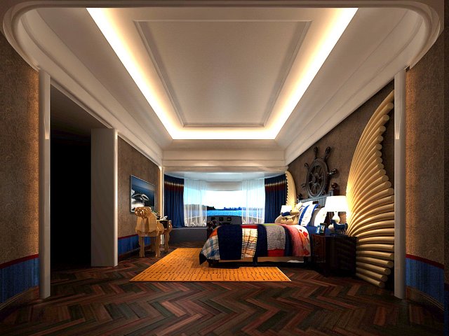 deluxe master bedroom design 165 Modelo 3D .c4d .max .obj .3ds .fbx .stl .blend 