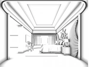deluxe master bedroom design 165 3D Model