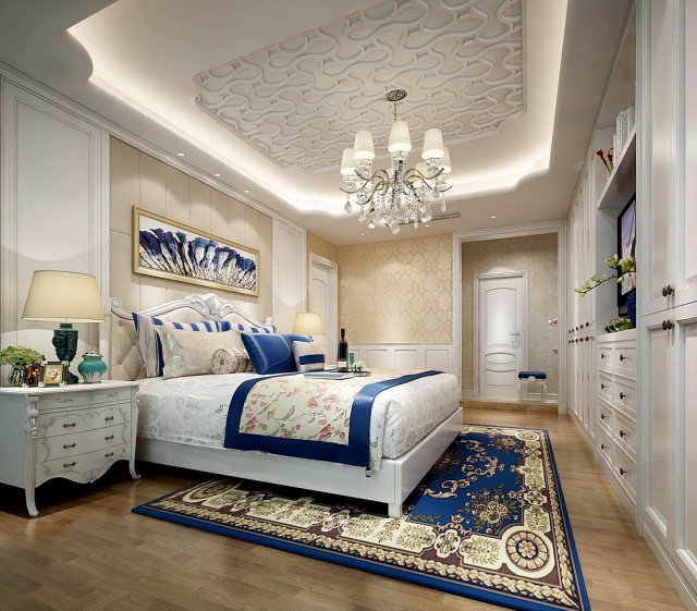 deluxe master bedroom design 166 Modèle 3D .c4d .max .obj .3ds .fbx .stl .blend 