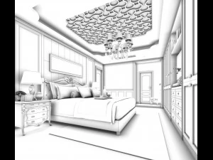 deluxe master bedroom design 166 3D Model