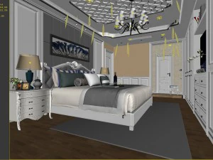 deluxe master bedroom design 166 3D Model