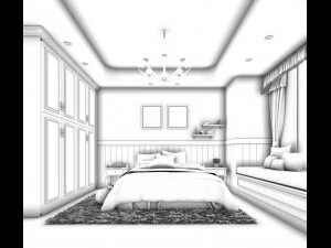 deluxe master bedroom design 167 3D Model