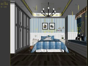 deluxe master bedroom design 167 3D Model