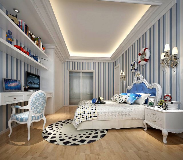 deluxe master bedroom design 168 Modello 3D .c4d .max .obj .3ds .fbx .stl .blend 