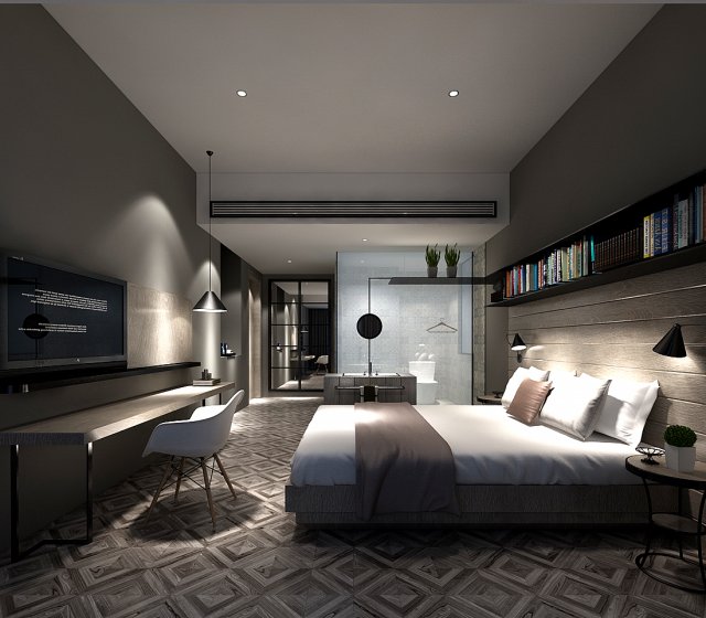 deluxe master bedroom design 170 3D-Modell .c4d .max .obj .3ds .fbx .stl .blend 