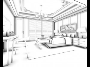 deluxe master bedroom design 172 3D Model
