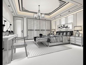 deluxe master bedroom design 172 3D Model
