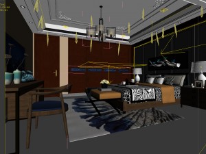 deluxe master bedroom design 172 3D Model