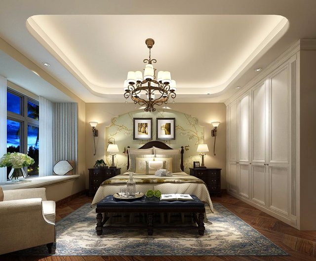 deluxe master bedroom design 175 3D Model .c4d .max .obj .3ds .fbx .stl .blend 