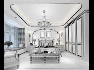 deluxe master bedroom design 175 3D Model