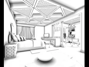 deluxe master bedroom design 176 3D Model