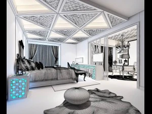 deluxe master bedroom design 176 3D Model