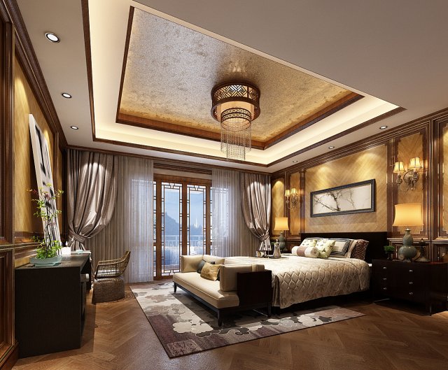 deluxe master bedroom design 177 Modelo 3D .c4d .max .obj .3ds .fbx .stl .blend 