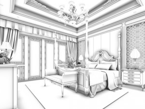 deluxe master bedroom design 178 3D Model