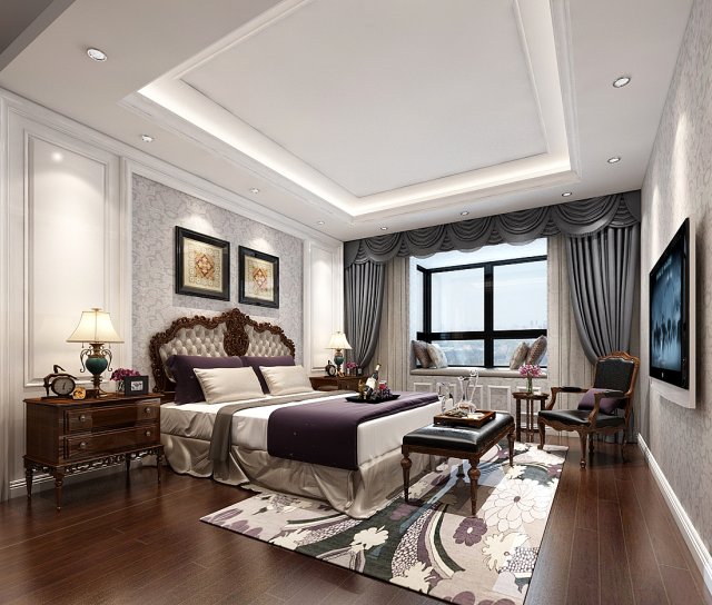 deluxe master bedroom design 179 3D-Modell .c4d .max .obj .3ds .fbx .stl .blend 