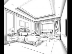 deluxe master bedroom design 179 3D Model