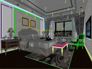 deluxe master bedroom design 179 3D Model