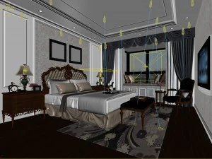 deluxe master bedroom design 179 3D Model
