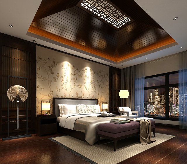 deluxe master bedroom design 182 Modello 3D .c4d .max .obj .3ds .fbx .stl .blend