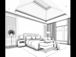 deluxe master bedroom design 182 3D Model