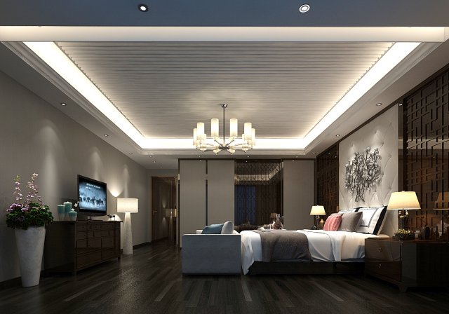 deluxe master bedroom design 183 3D Modell .c4d .max .obj .3ds .fbx .stl .blend