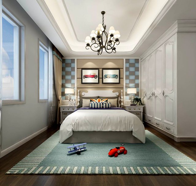 deluxe master bedroom design 185 3D Model .c4d .max .obj .3ds .fbx .stl .blend 
