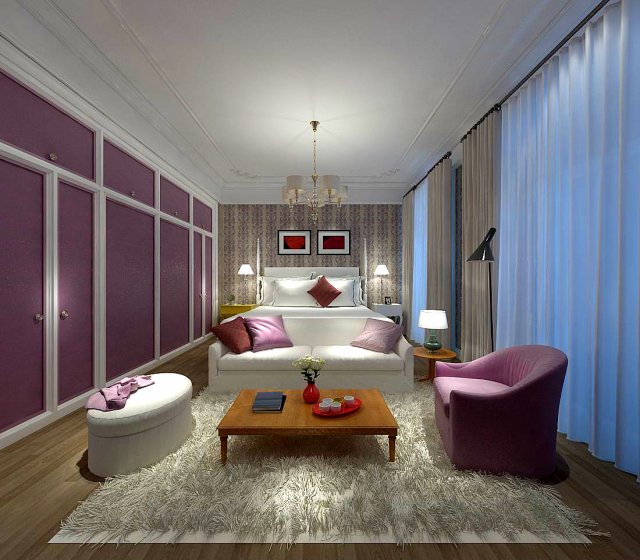 deluxe master bedroom design 186 Modelo 3D .c4d .max .obj .3ds .fbx .stl .blend 