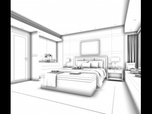 deluxe master bedroom design 187 3D Model