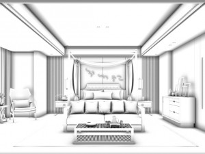 deluxe master bedroom design 188 3D Model