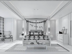 deluxe master bedroom design 188 3D Model