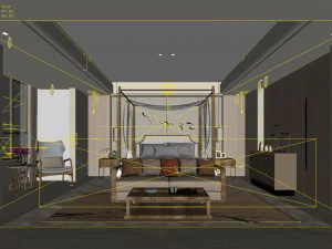 deluxe master bedroom design 188 3D Model