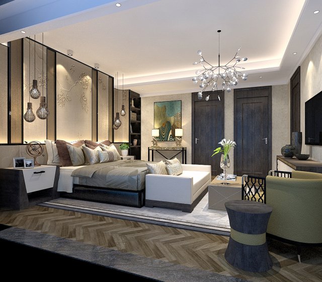 deluxe master bedroom design 189 3Dモデル .c4d .max .obj .3ds .fbx .stl .blend 